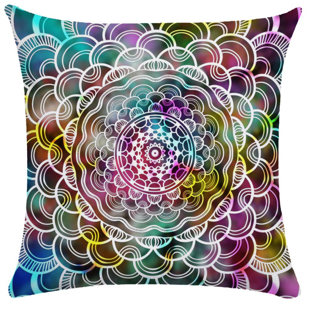 45X45CM Nordic Watercolor Mandala Ethnic Wind Starry Polyester Pillowcase Living Room Sofa Decoration Cushion