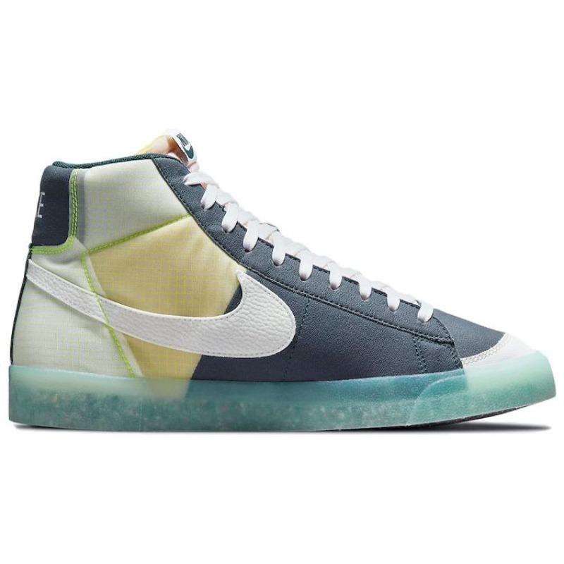 Nike Blazer Mid '77 Men Mid Top Skate Shoes White Blue Yellow DH4505-400