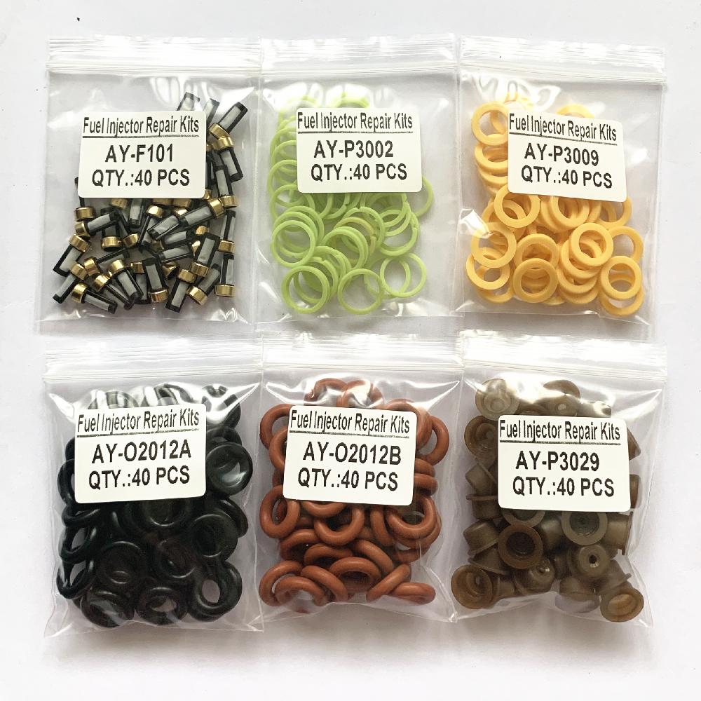 

Бесплатная доставка, 40 комплектов комплектов для обслуживания топливных форсунок для Bo-sch универсального типа для ремонта 0280150943 0280150556