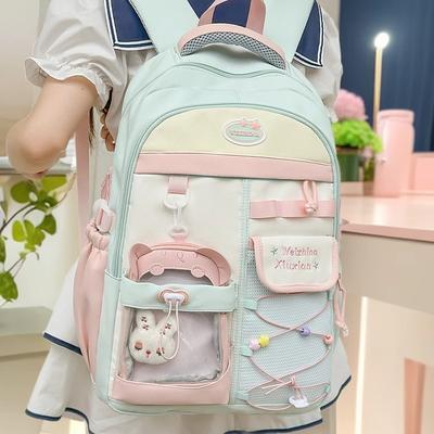 Autumn and Winter New Exquisite College Style Contrasting Colors Large Capacity Junior High School High School Student Schoolbag Backpack Female