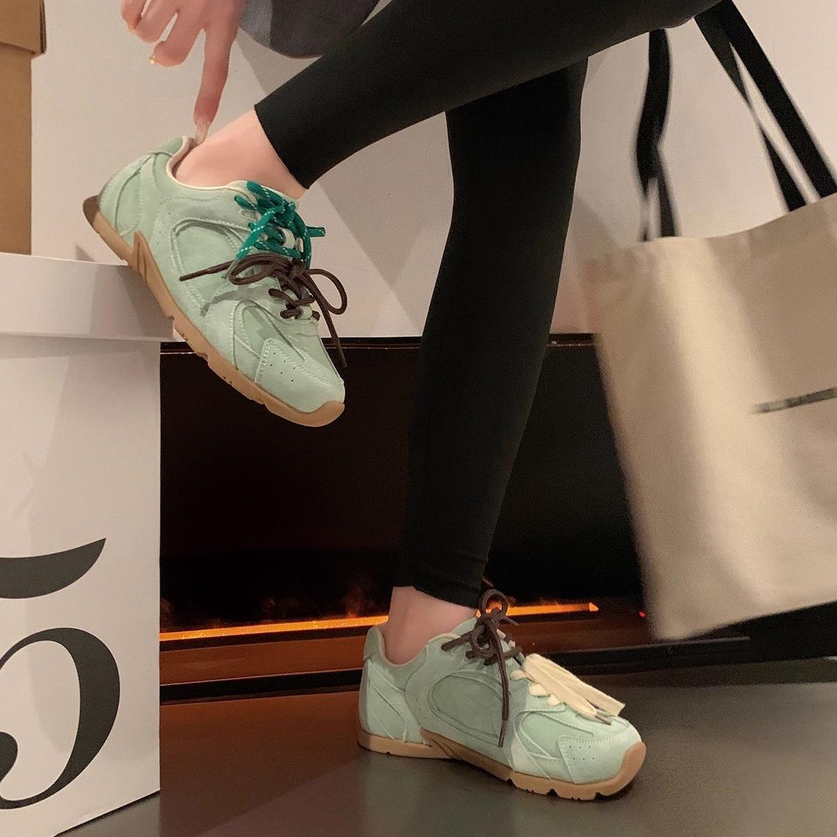 Весенние новые ретро-кроссовки из натуральной кожи — фото 5