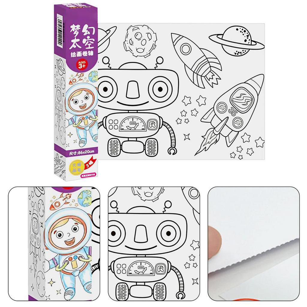 Coloring Paper Roll Drawing Toys for Children  Color Filling Paper Sticker Learning Educational Toy for Kids