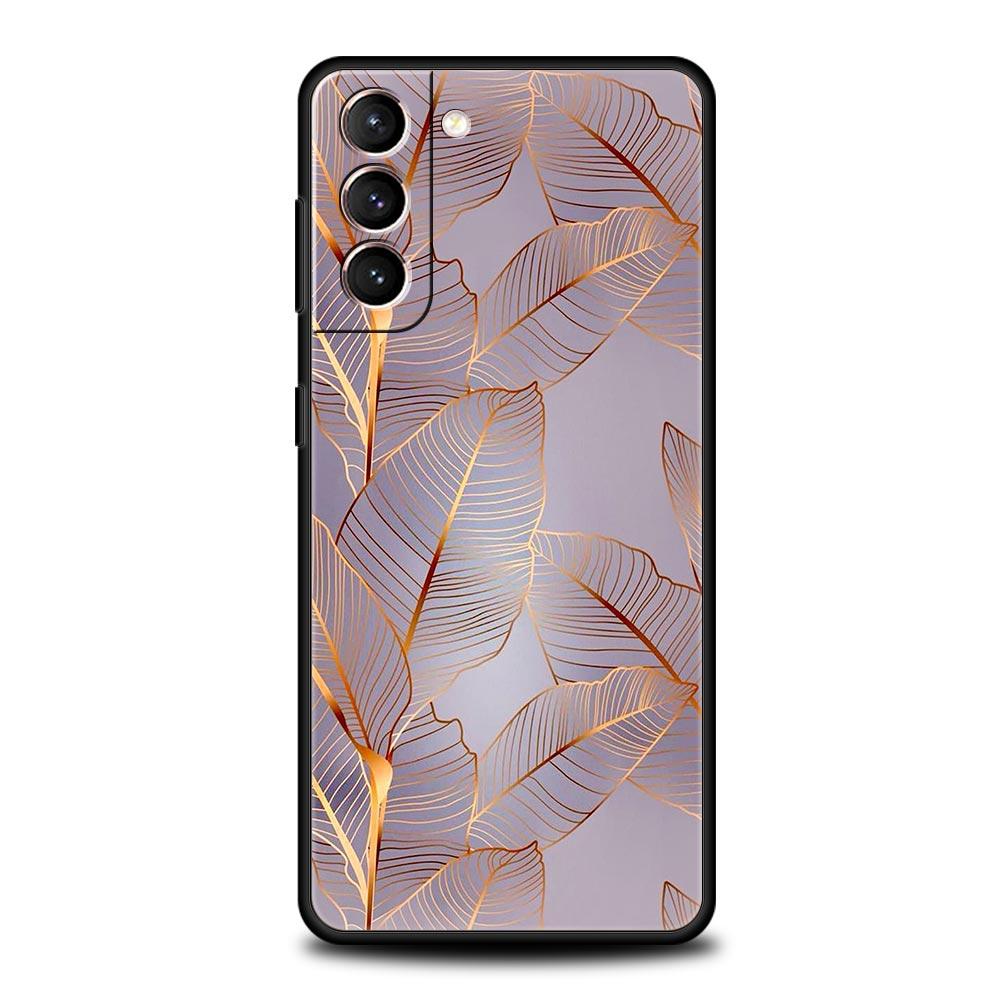 Beautiful Rose gold art Phone Case For Samsung Galaxy S24 S23 S22 S20 Ultra S21 FE 5G S10 S9 Plus S10E S8 Soft Silicone Cover
