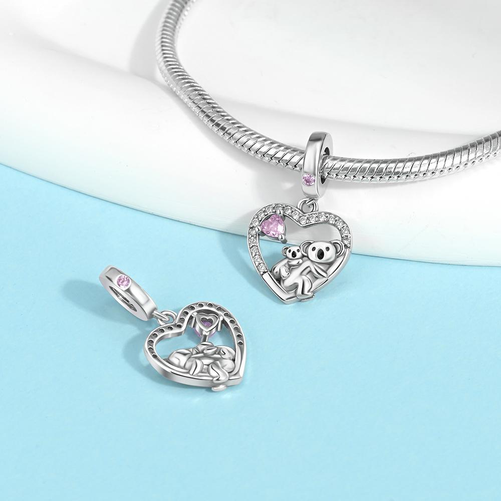 Charms Plata Heart Kangaroo Koala Mothers Day Gift Copper Plated For Charms Copper Plated Original Bracelet For Jewelry Making