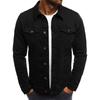 Fashion Casual Denim Jacket Spring Autumn Men's Turn Down Collar Single Breasted Solid Coat Daily Tops