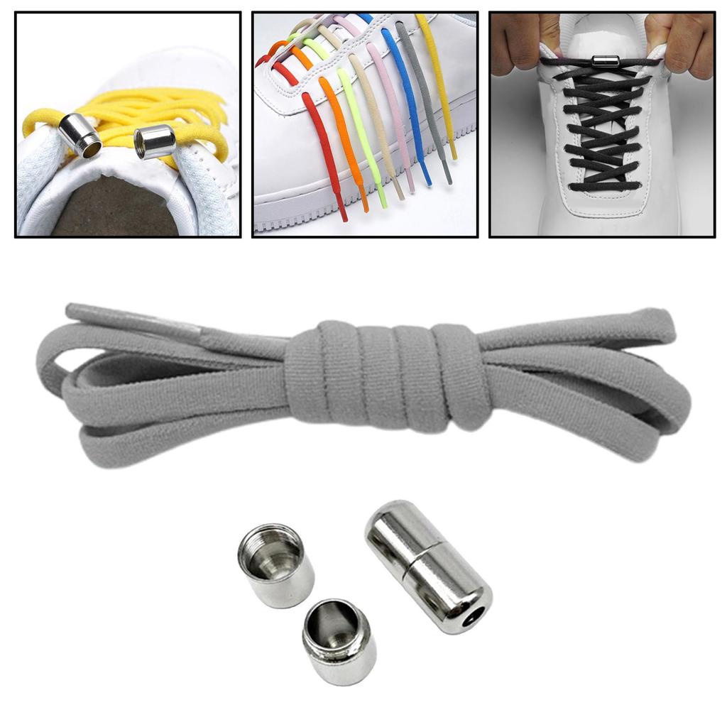 Lacets élastiques sans nœud 1 paire Universels Demi-ronds Lacets rapides Lacets sans nœud pour Baskets Chaussures de course Personnes âgées
