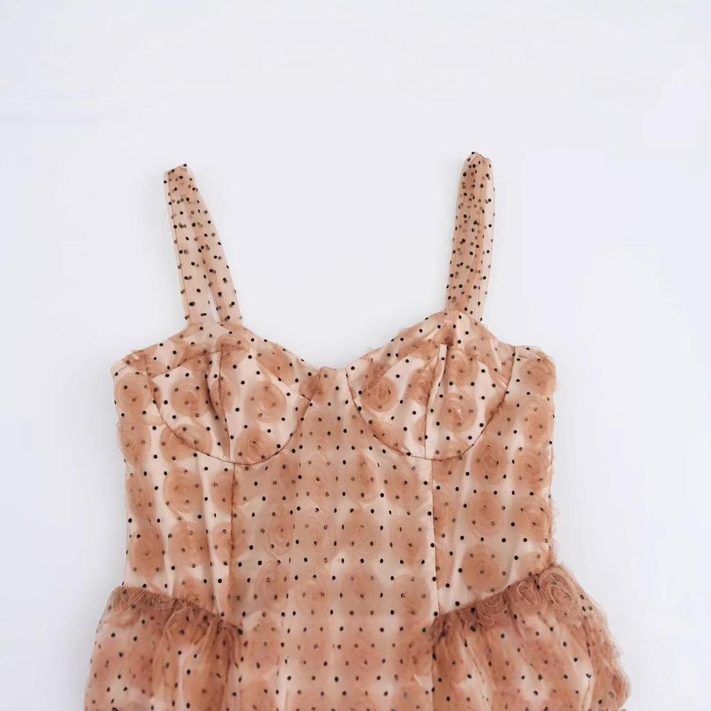 2025 Spring European & American Style Women's Spaghetti Strap Floral Slimming Long Dress