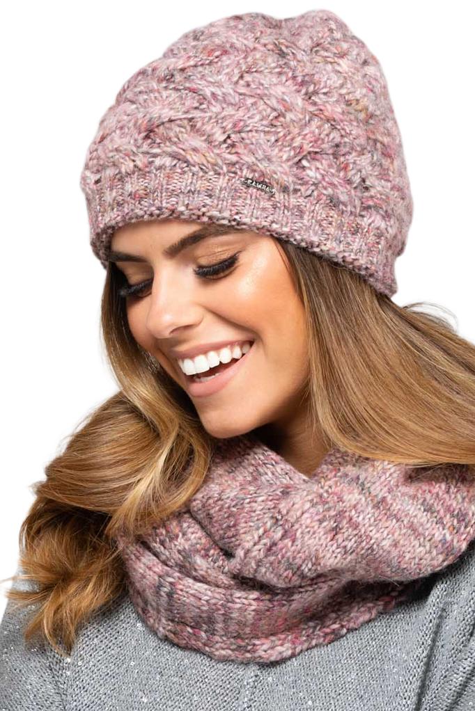 Dakota Set Hat with Warm Neck Warmer Pink