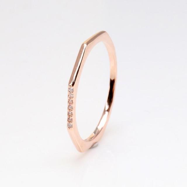 925 Sterling Silver Pan Ring Creative Polygonal Couple Ring For Women Wedding Party Gift Fashion Jewelry