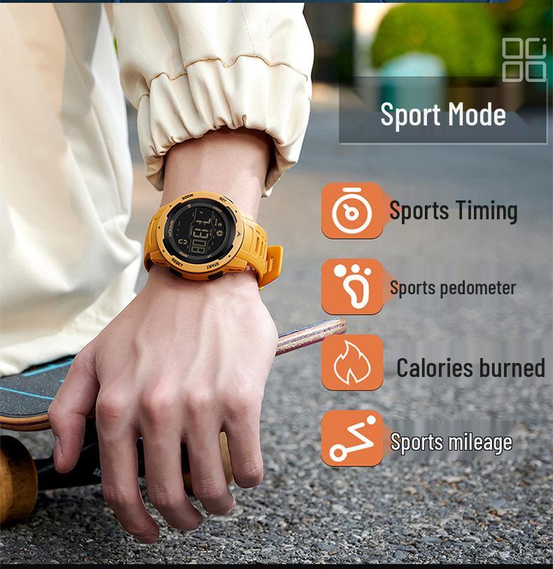 Sanda Multifunction Teen Sports Watch: Calorie Counter, Single Display, Pedometer, Waterproof.