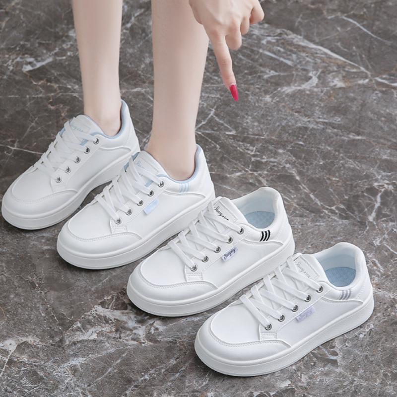 Damen Weiße Schuhe Atmungsaktiv Lässig Vielseitig Bequem Abriebfest Sneaker
