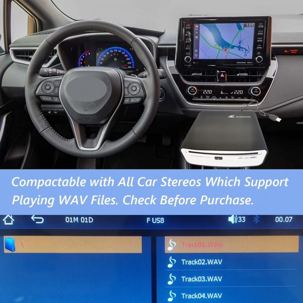 Externer universeller CD-Player fürs Auto mit USB-Verlängerungskabel, wird in den USB-Anschluss des Autos, für Laptop, Fernseher, Mac, Computer, Navigation mit Android 4.4 und höher eingesteckt