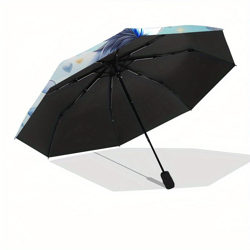 Eeyore,Good Morning Automatic Opening and Closing Umbrella 8 Ribs Windproof Portable Folding Umbrella with Plastic Handle, Suitable for Ca