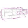 TV Stand in Black Oak Look 150 x 30 x 45 cm Engineered Wood