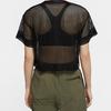 Jordan Mesh Paneled Sports T-Shirt Women Tops Black CZ1892-010