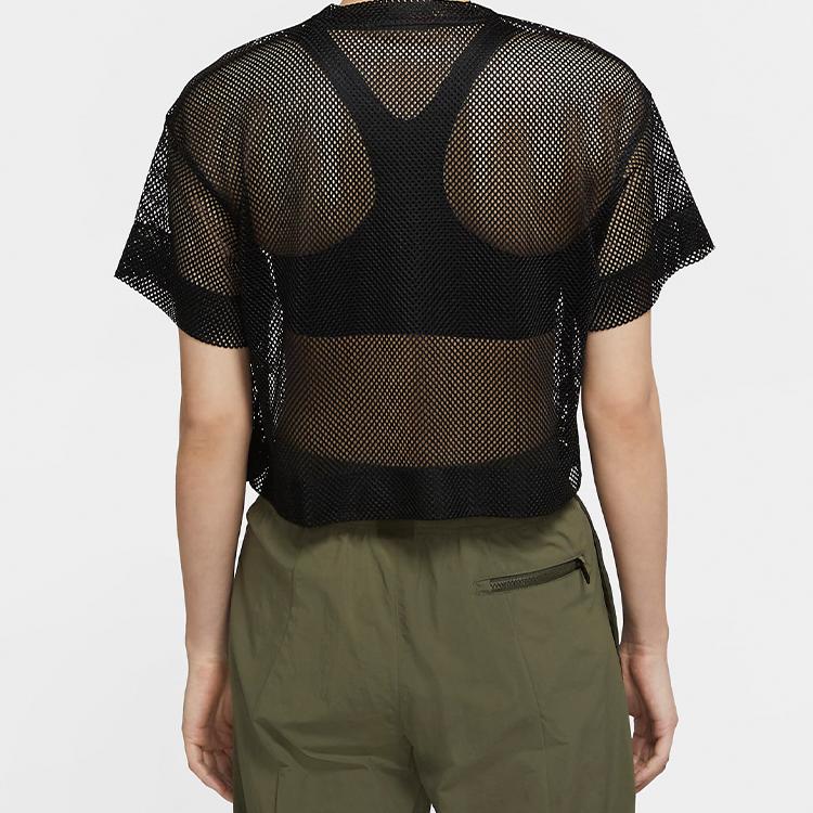 Jordan Mesh Paneled Sports T-Shirt Women Tops Black CZ1892-010