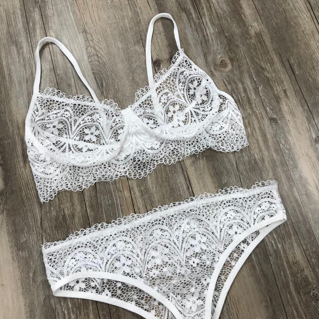 European and American Lace Camisole Bra and Triangle Panty Set - Sexy Temptation Lingerie
