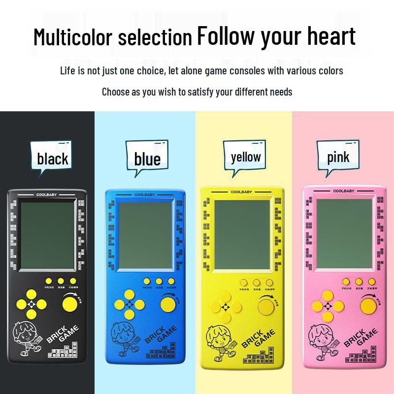 4,1-Zoll Retro Tetris Spielkonsole: Handheld Lernspielzeug für Kinder im Vintage-Stil