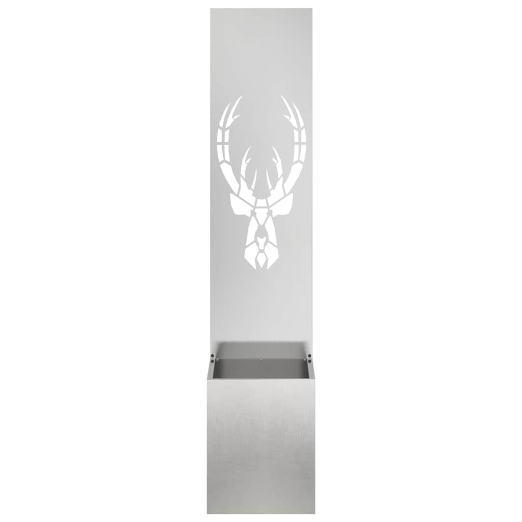 Garden Privacy Screen Canvas Silver 32 X 32 X 150 Cm Stainless Steel