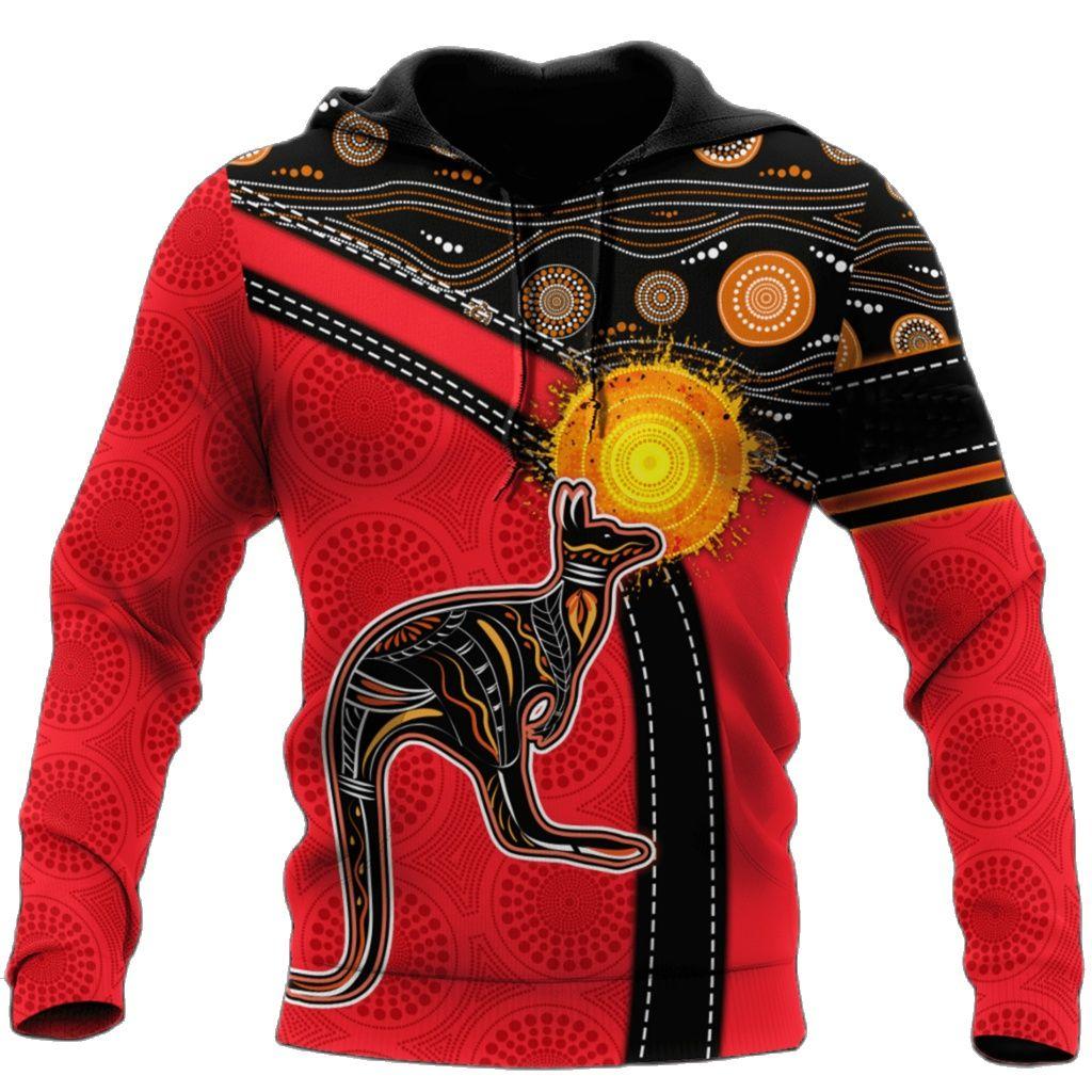 Jesienne bluzy z kapturem z nadrukiem flagi Australii 3D Modne Casualowe Sportowe z Długim Rękawem Męskie Bluzy z Kapturem