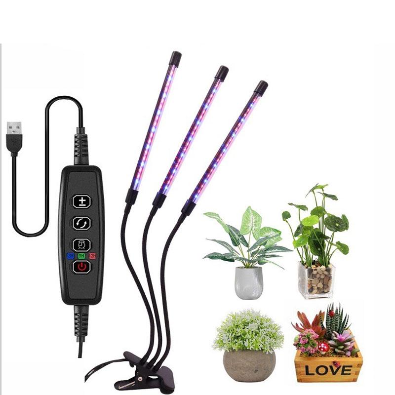 USB LED Grow Light Timed Full Spectrum For Plants Tent Greenhouse Hydroponics Growing System 9 Dimmable Flower Clip Phyto Lamp