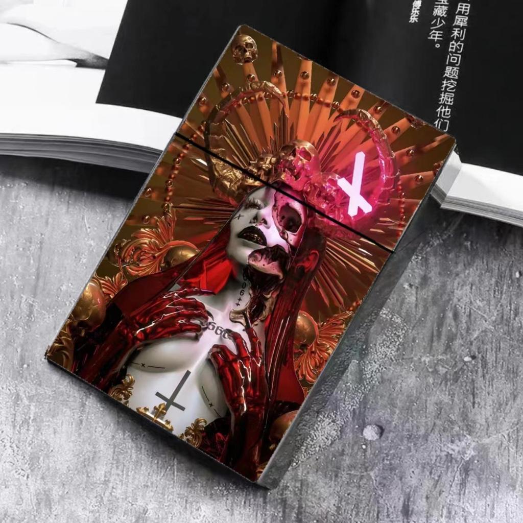 Scary Style For 8mm Plastic Cigarette Box 20Pcs Big capacity Ghost Skull Cigarette case Halloween Decoration Smoking Tools