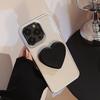 Black heart-shaped stand17promax iPhone Case iphone16Advanced Sense11Applicable12Electroplating15Soft