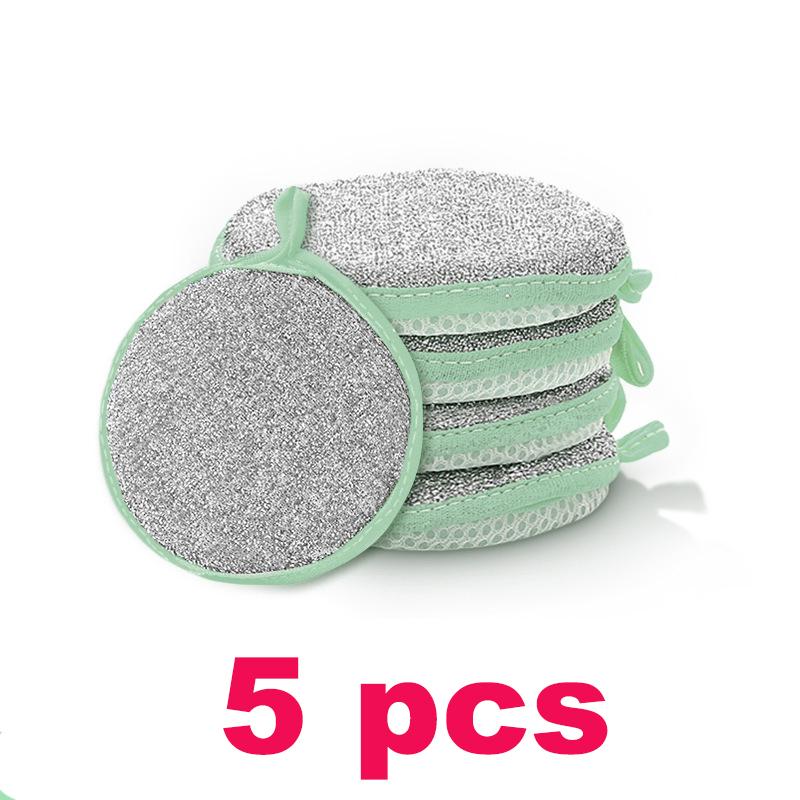Dishwashing Sponge Non-stick Oil Dish Washing Magic Sponges Scouring Pads Kitchen Cleaning Tool Reusable Double Sided Dish Cloth