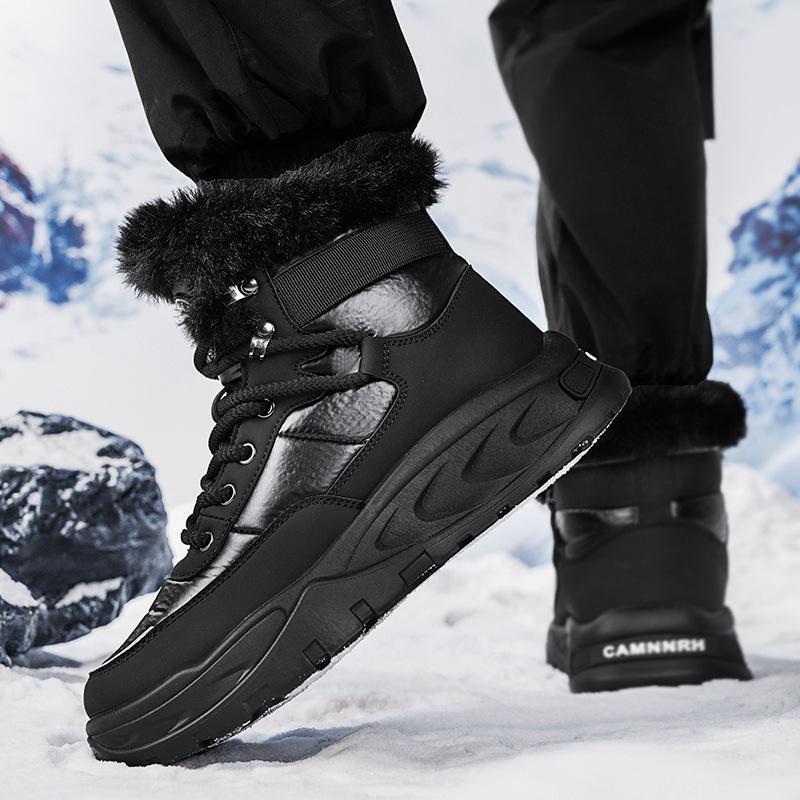 Thick-soled snow boots winter new outdoor non-slip piled thickened warm high-top cotton boots