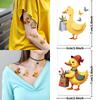 28pcs Cute Rubber Duck Semi Permanent Tattoo Stickers for Kids Boys Girls Waterproof Disposable Water Transfer Printing Stickers