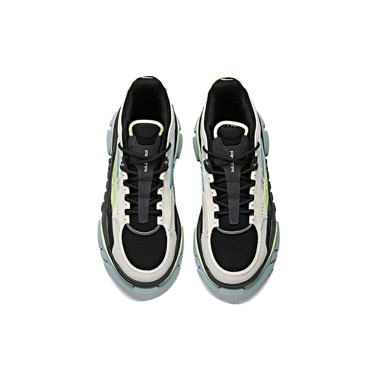 Anta Dieying Slip Resistant Coverage Abrasion Resistant Low top Skateboard Shoes Men's Black White Gray 912118026-2