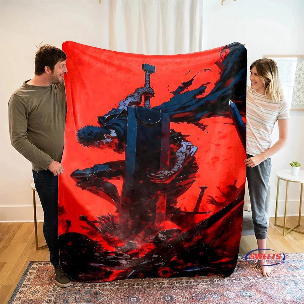 3D Classic Berserk Soft Flannel Blanket for Bed Bedroom Sofa Picnic Warm Throw for Outdoor Leisure Nap Trip Gift