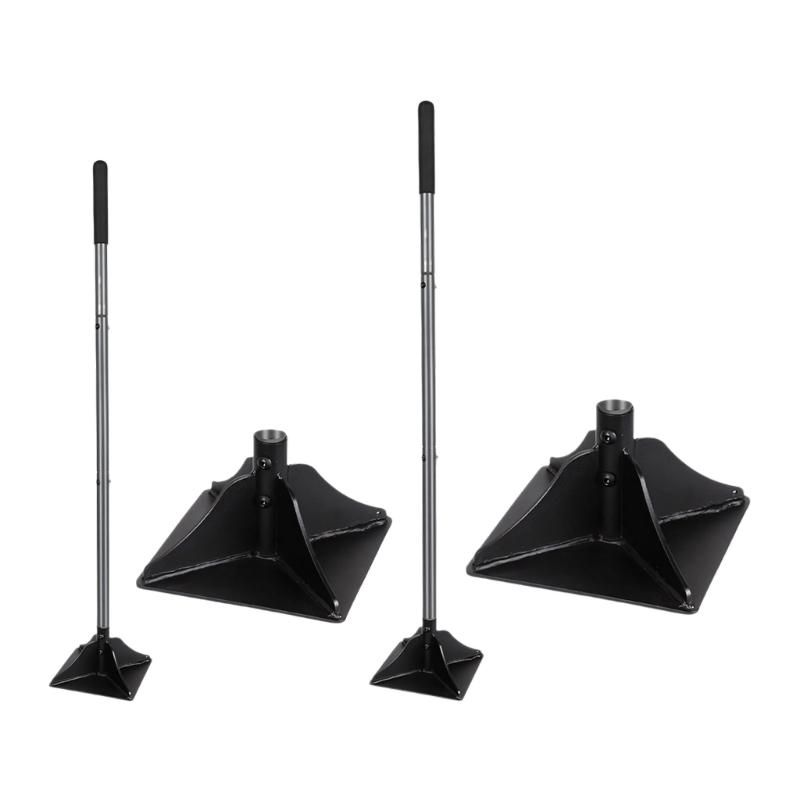Steel Manual Ground Tamper with 8''/10'' Square Head and Detachable Handle for Soil Compaction and Yard Leveling