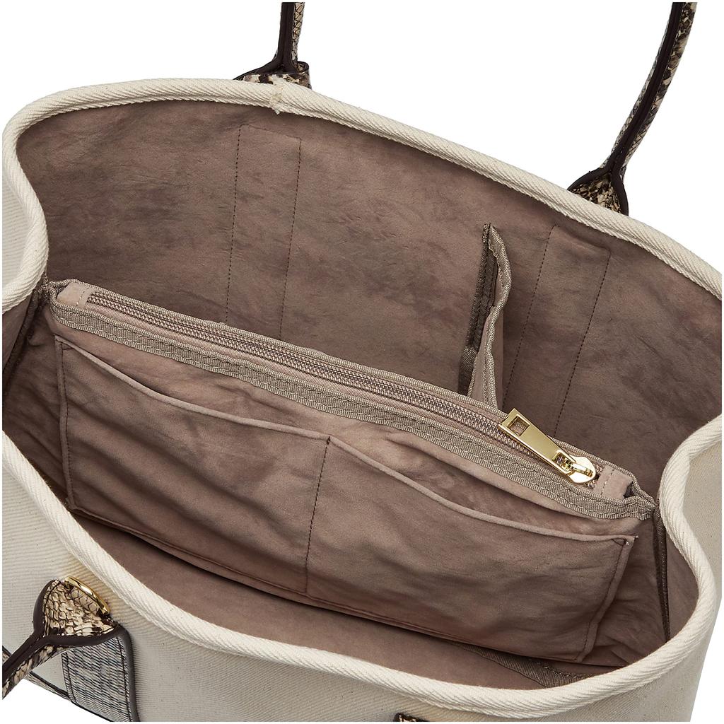[Cache Cache] Partition Canvas Tote with Shoulder Strap, Large, 01-00-78391, Women's, PYSN, Size F