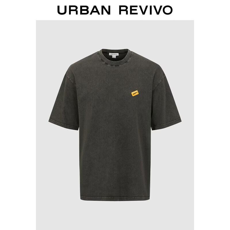 UR Men s Distressed Embroidered Crew Neck T-Shirt L