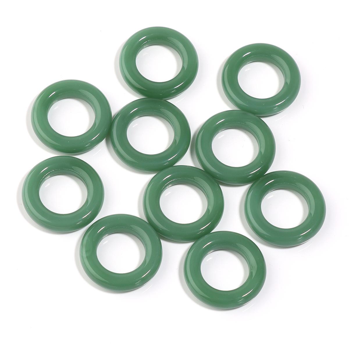 

10pcs/lot High Quality Imitation Jade Lampwork Ring Colorful Glass Ring For Women Girls Jewelry Making DIY Ring Accessories 12mm зелёный