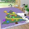 Snoopy Christmas Tree Carpet Rug Soft Washable Anti Slip Home Living Room Sofa Mats Personalized Christmas Rug