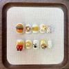 Short Square Press-On Nails With Hand-Painted Cute Cat Eye Design Sweet Ins Style Nail Art Women