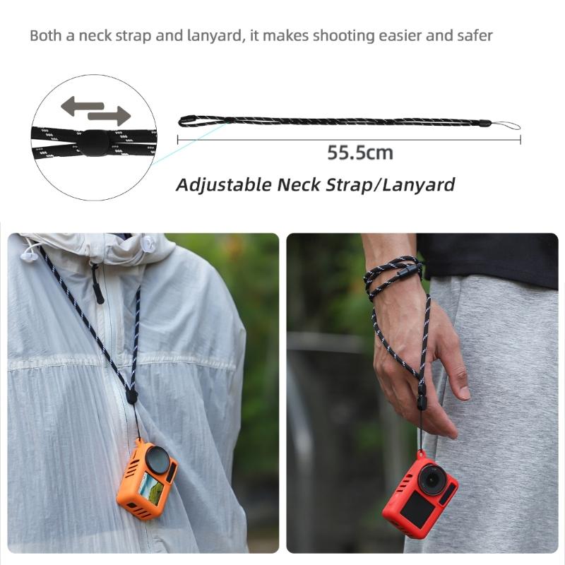 Durability Silicone Case For Action 5Pro Cameras, Easy Grip With Comfortable Lanyard Adventure Sport Camera Accessories