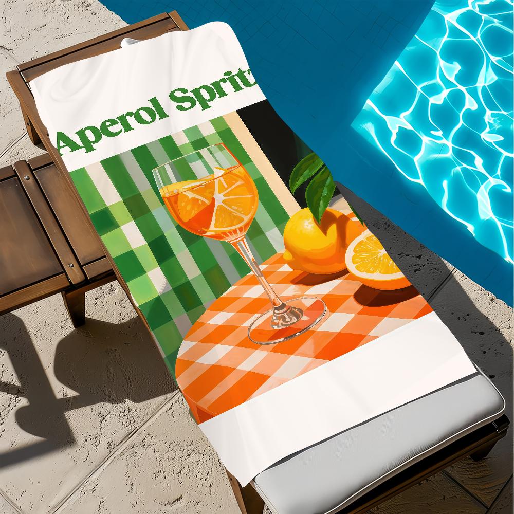 Orange art A-AperolS Towel Large S-Spritzs-S Quick-Drying Microfiber soft Beach Towel for Travel Fitness Sauna Bathing Camping