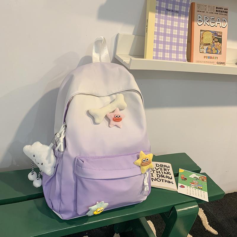 Schoolbag Female 1011 New Middle School Student Large Capacity Backpack Simple Versatile Student Bag Lightweight Backpack Female