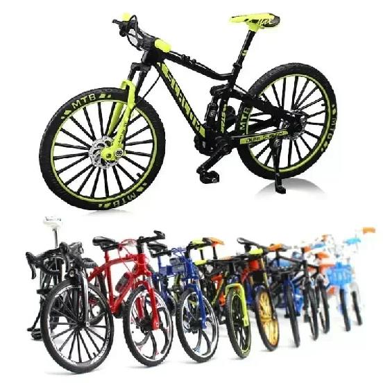 1:10 Mini Modelli di Mountain Bike in Lega Metallo Pressofuso Biciclette da Dita da Corsa Piegabili Ornamenti da Ciclismo Collezione Giocattoli per Bambini Adulti
