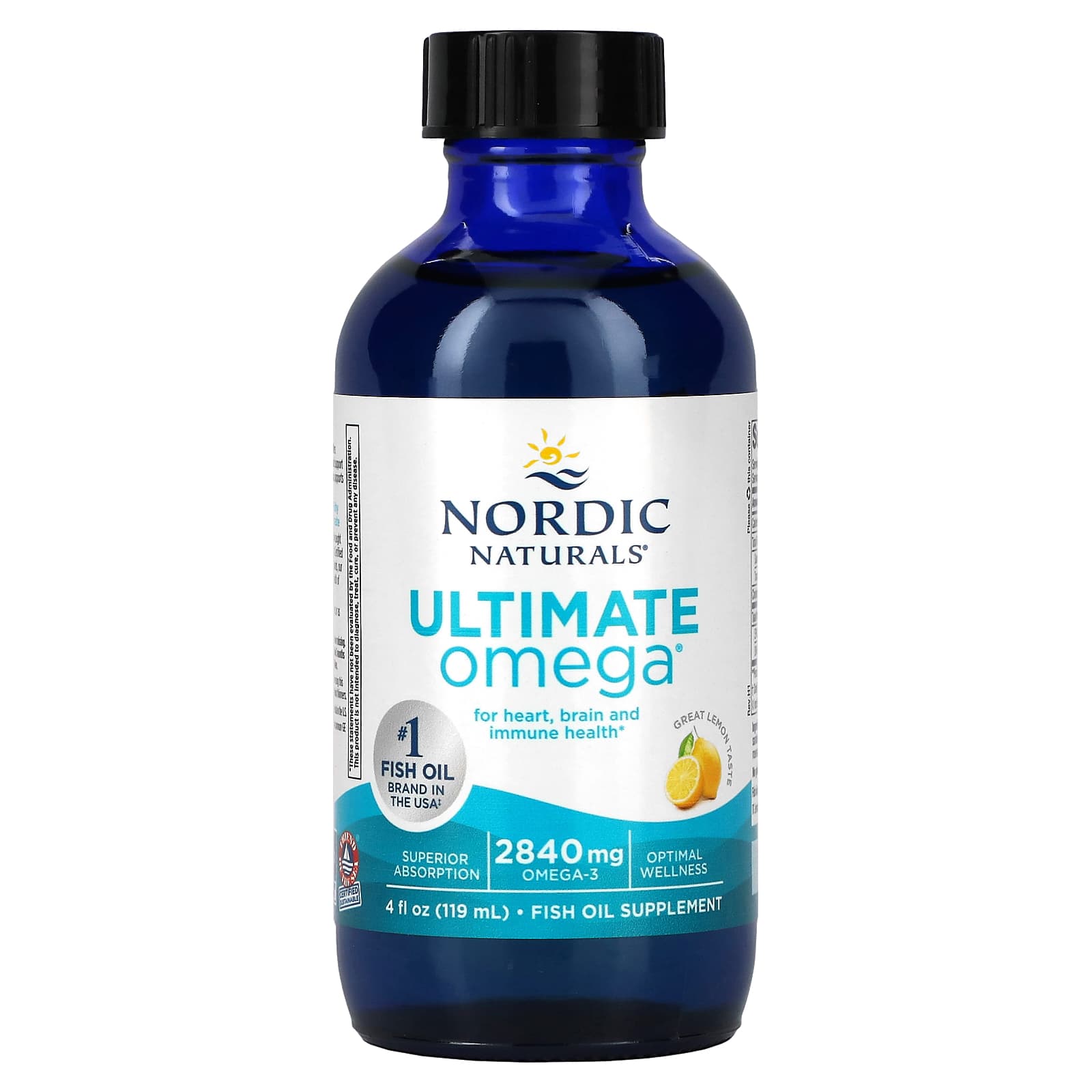 

Nordic Naturals, Ultimate Omega, Lemon Flavor, 2840 mg, 4 fl oz (119 ml)