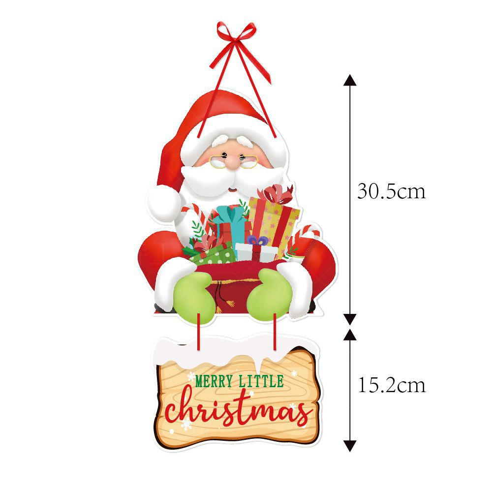 Christmas Door Hanger New Year Party Pendants Xmas Tree Hanging Oranments Santa Claus Snoweman Elk Merry Christmas Decor