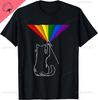Cat Rainbow Light Cool Prism Science Spectral Unisex Unisex Kids Tshirt Kawayi Couple Cotton Customizable Camisas Streetwear