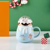 Creative Christmas Cup High Value Ceramic Cup Mug Gift Water Cup with Lid Cross Border Cartoon Cup Souvenir