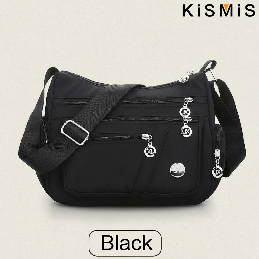 

Fashion Women Single Shoulder Crossbody Bag Casual Messenger Handbag Waterproof Oxford Tote Stylish Purse чёрный