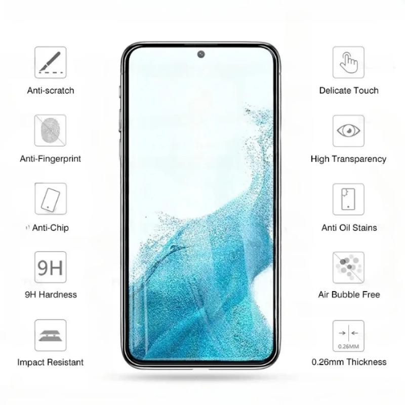 4 Stück Volle Abdeckung Gehärtetem Glas Für Samsung Galaxy S24 S22 S21 S20 FE Plus 5G Displayschutzglas Sansung S22 + Schutzfolie