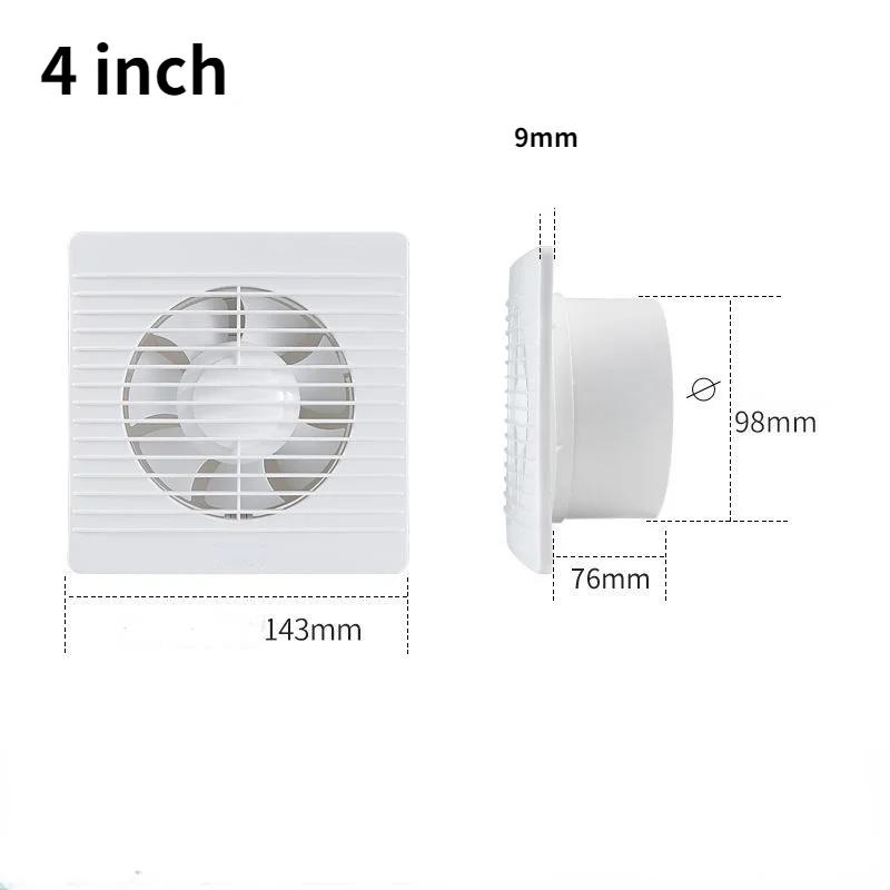4"6"8" Exhaust Fan Toilet Powerful Mute Exhaust Fan Household Wall Exhaust Fan Ventilation Fan for Dropshipping