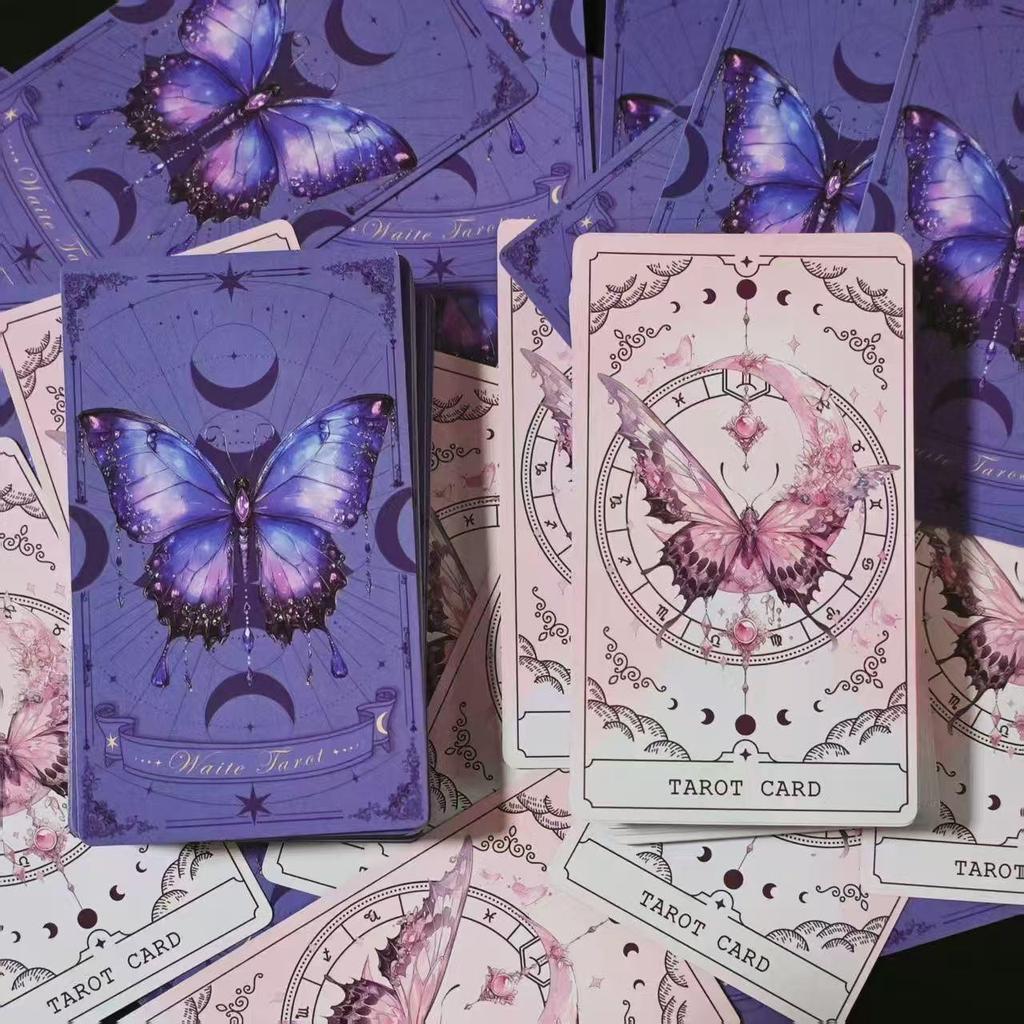 West Classic Tarot: High Appearance 78-Card Tower Set - New Original Pink Butterfly Design